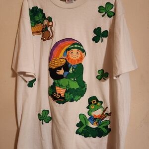 XL White Homemade leprechaun with Jerzees T shirt